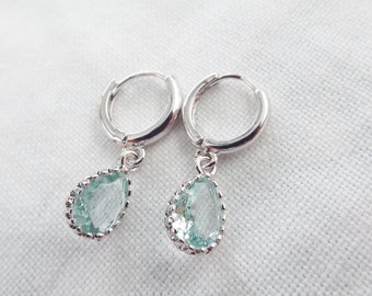 Hoop earrings Silver Jewels Love Aqua