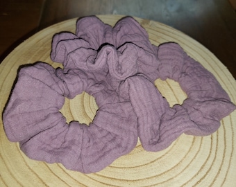 Mousseline Scrunchie Haarelastiek Oud Paars Lila