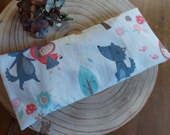 Yoga eye pillow meditation pillow with organic millet filling Little Red Riding Hood and the Wolf with outer cover