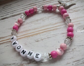 Name bracelet made of pearls / mommy bracelet