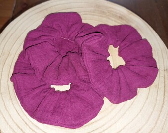 Muslin scrunchie hair tie burgundy