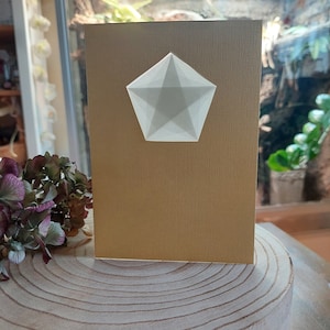 Geburtstagskarte Weihnachtskarte Klappkarte Waldorfstern Transparent Sterne Pentagon waldorf Transparentbild helles gelb