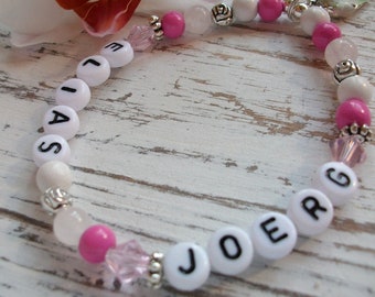 Name bracelet made of pearls Mama bracelet