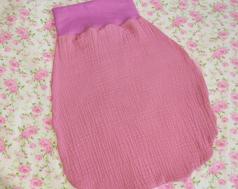 Baby swaddle bag muslin romper bag summer sleeping bag size 56/62 berry