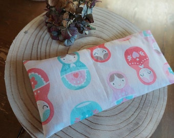 Yoga eye pillow Meditation pillow with organic millet filling Matryoshka Matryoshka with outer cover