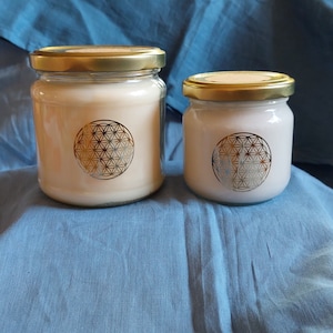 Gemstone scented candle Äffle Pups Monkey Farts soy candle in glass with rose quartz 180ml or 350ml vegan