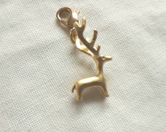 Charm for begging bracelet gold Hirsch Reindeer