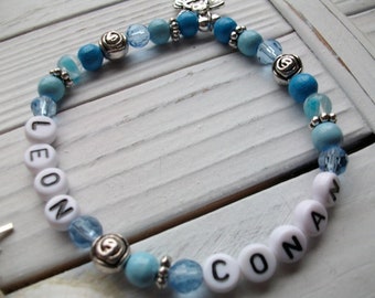 Name bracelet made of pearls / mommy bracelet