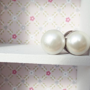 Edelstahl Tunnels Brautohrringe Plugs Tunnel mit Perle 4mm 5mm 6mm 8mm 10mm silber