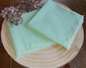 Handkerchiefs made of light mint cotton, set of 2