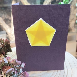 Carte d'anniversaire Carte de Noël Carte pliante Étoile Waldorf Étoiles transparentes Pentagone Waldorf Image transparente violette