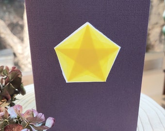 Geburtstagskarte Weihnachtskarte Klappkarte Waldorfstern Transparent Sterne Pentagon waldorf Transparentbild lila