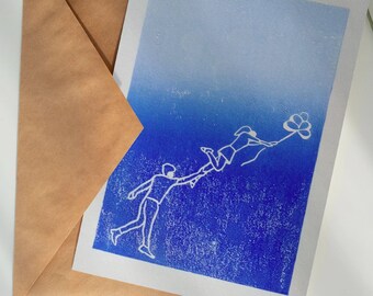 Linocut The Flight