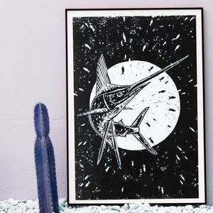Jellyfish Linocut