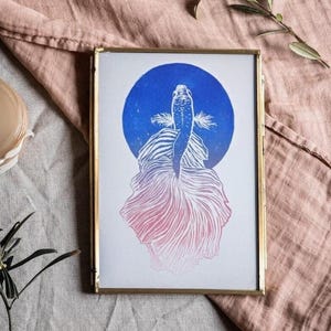 Octopus Linocut - handmade print
