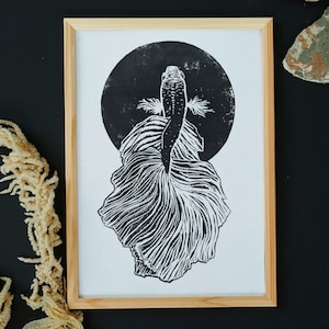Octopus Linocut - handmade print