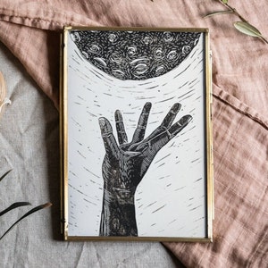 Jellyfish Linocut