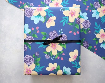 Papel de envoltura floral, envoltura de regalo, envoltura de regalo de lujo, envoltura de hojas de papel, flores, arte botánico, envoltura de regalo de cumpleaños