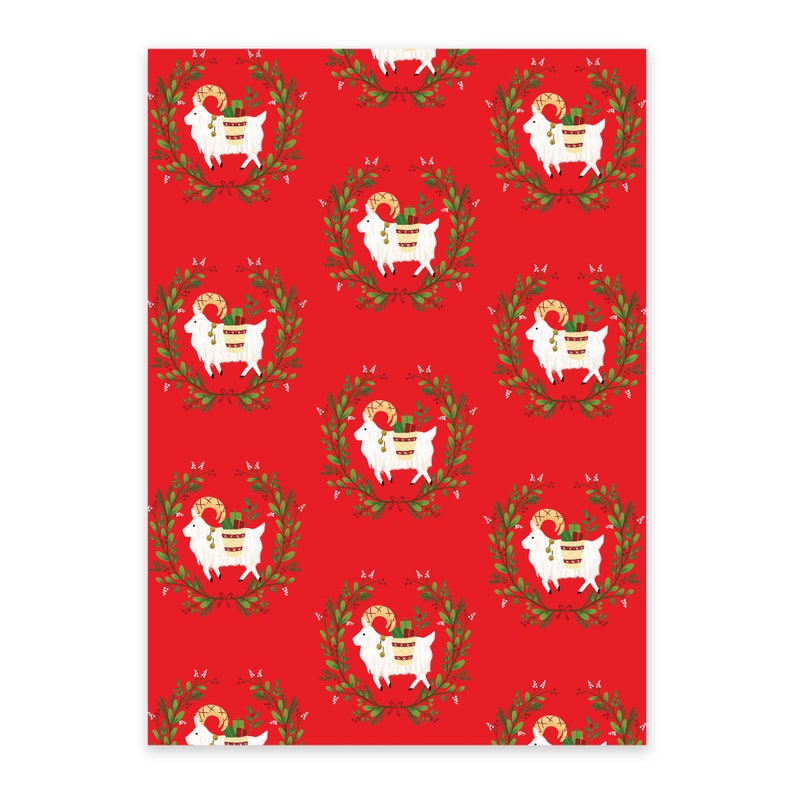 Yule Goat Wrapping Paper Gift Wrap Etsy