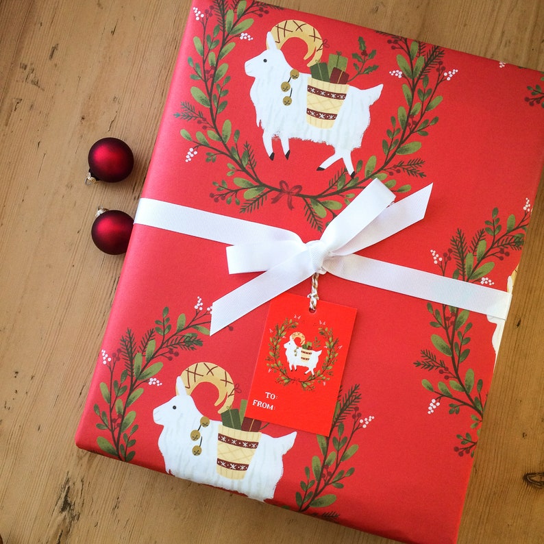 Yule Goat Wrapping Paper Gift Wrap Etsy