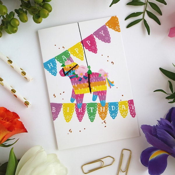 Pinata Card - Happy Birthday - Greeting Card