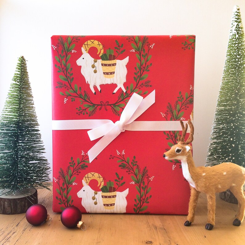 Yule Goat Wrapping Paper Gift Wrap Etsy