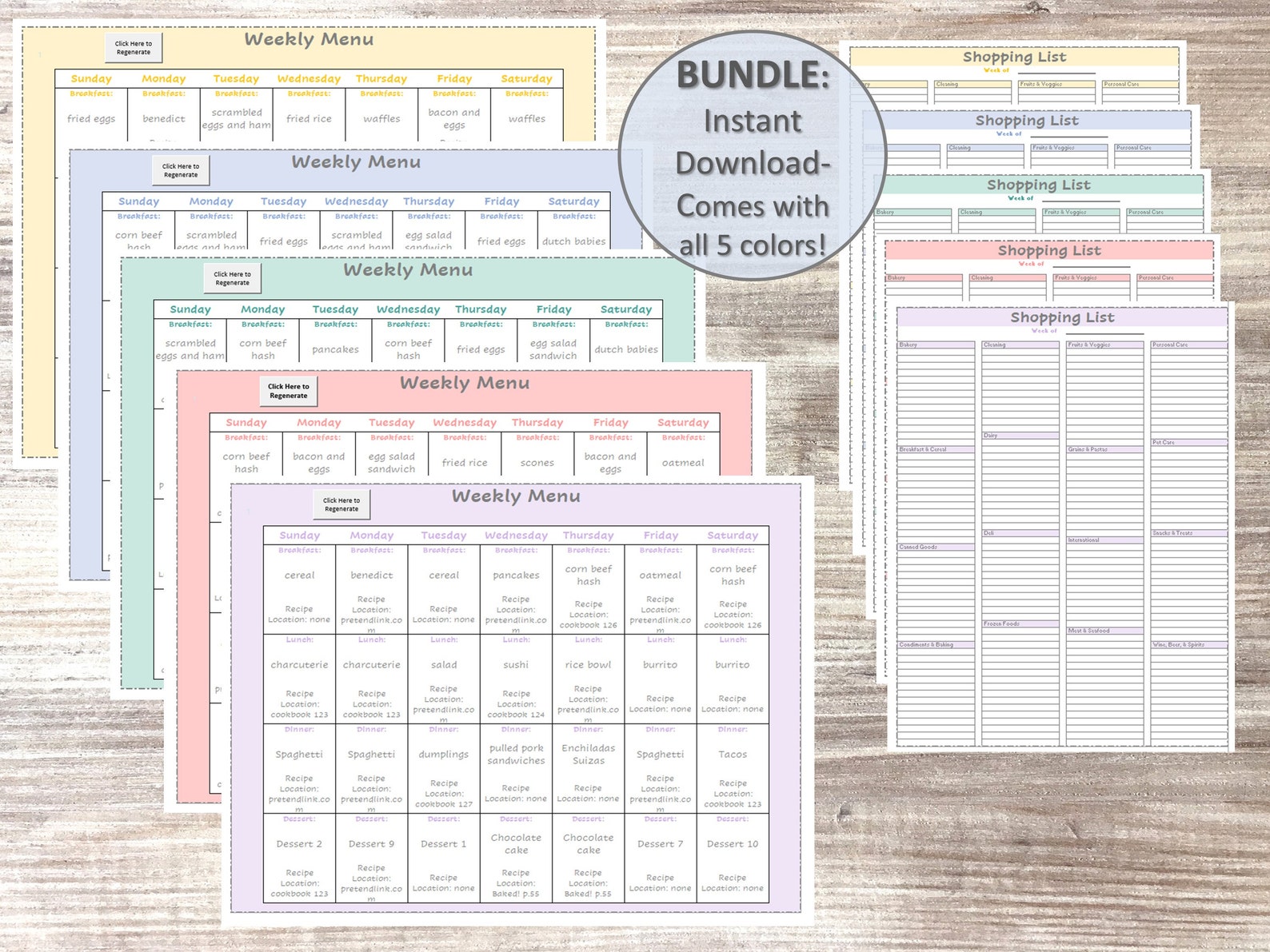 Weekly Meal Plan Generator Print Friendly Meal Planner Etsy