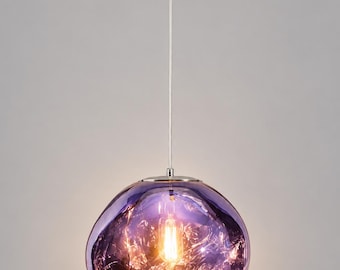 Melted Warped Deformed Glass Vanity Sconce, Bathroom Pendant Light, Modern Ceiling Lamp