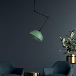 Swing Arm Hanging Light, Industrial Swing Arm Light Fixture, Adjustable Hanging Ceiling Lamp, Living Room Pendant Light Fixture