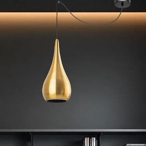 Drop pendant light, gold metal hanging lamp, black chandelier lighting, ceiling light, light fixtures, bedroom light, kitchen island light