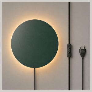 Plug-In Round Metal Wall Sconce, Nordic Style Nightlight