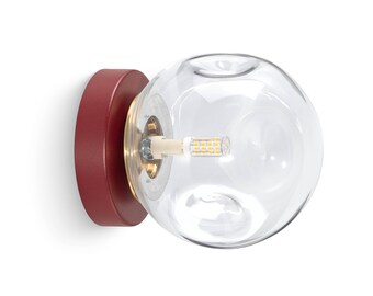 Deformed Glass Sconce, Vintage Transparent Sphere Bend Globe Glass Cozy Retro Sconce, Distorted Glass Entryway Light, Living Room Wall Lamp