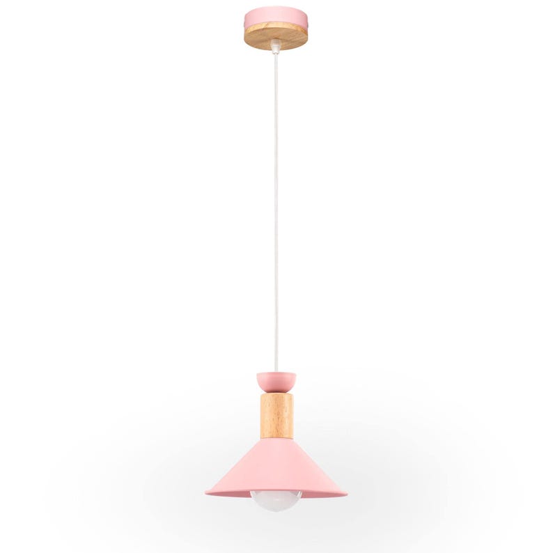 Nordic Pendant Light, Modern Danish Hanging Lamp, Metal & Wood image 7
