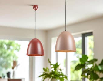 Minimalist pendant lamp to living room, nursery room light, small chandelier with custom engraving, bell lampshade lighting, home decor gift