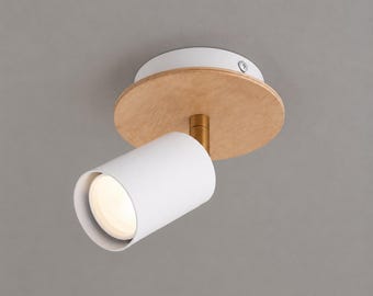 Wooden Spotlight Ceiling Lamp, Modern Nordic Design, Warm Ambient Lighting, Spotlights For Living Room, Bedroom Wood Lamp