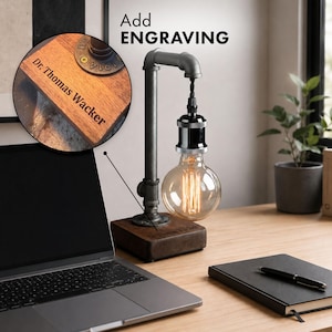 Vintage desk lamp pipe light Retro style pipe lamp pipe restoration hardware light Retro metal desk lamp Edison bulb Modern industrial lamp image 2