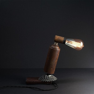 Pipe loft table lamp, steampunk desk lamp, bmx rider gift, industrial desk lamp, bicycle rider gift, table lamp is similar to blowtorch