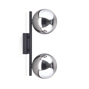 Vanity light double smoky plafond, dark blue hallway wall lamp, laundry wall light, entryway sconce with glass plafond, gift to mom for home image 10