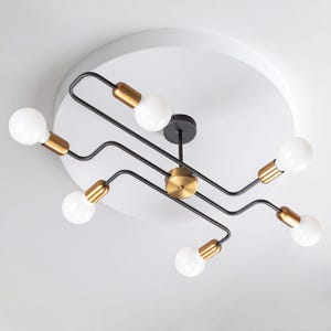 Nordic scandinavian chandelier, metal pendant ceiling mounted lamp, living room multi light