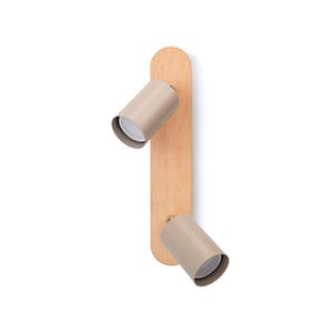 Wooden wall spotlight, sconce hardwired or plug-in, modern bedside lamp, personalized light Scandinavian style, minimalist design wall light