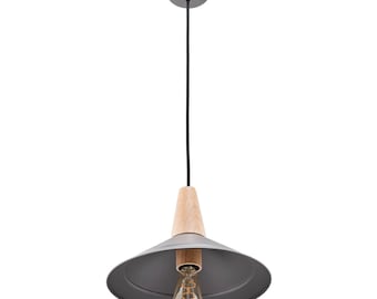 Ceiling lights from metal & natural wood, Scandinavian style hanging lamp, Nordic design pendant light to kitchen, light fixtures to bedroom