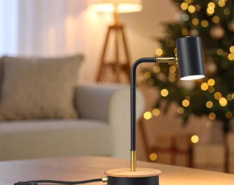 Lighting japanese table lamp, earthy bedside table lamp modern, tall tiny table lamp, table lamp minimalist ambient, Christmas gift Daughter
