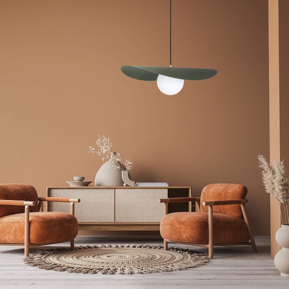 Retro Geometric Metal Pendant Lamp, Mid-century Vintage Light - Main Image