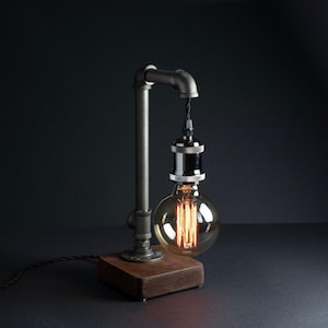 Steampunk pipe lamp/ Farmhouse Table Lamp/ Edison Retro Lamp/ Night stand lamp/ Modern industrial lamp/ industrial lamp