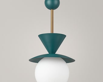 Postmodern Pendant Lamp, Geometric Hanging Light, Mid Century Modern Lighting