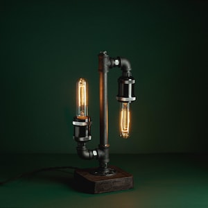 Steampunk Desk Lamp, Pipe light, Edison Pipe Lamp, Industrial lighting, Restoration Hardware Desk Lamp, Gas Pipe Lamp, Christmas Gift Friend