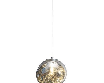 Chrom verzerrte schmelzende Glas-hängende Lampe, moderne runde Leuchte
