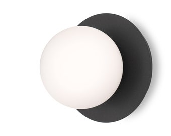 Black Matte Globe Wall Sconce