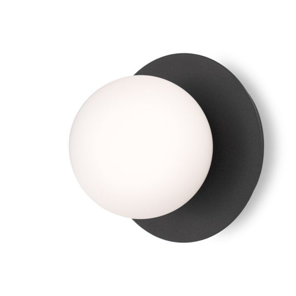 Black Matte Globe Wall Sconce