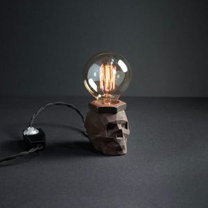 Skull lamp/ Vintage lamp/ Retro lamp/ Steampunk lamp/ Steampunk night lamp/ Handmade night light/ Dimmer switch lamp/ Skull desk lamp